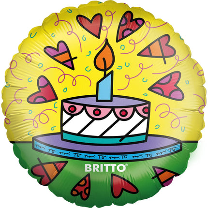 Kolorowy balon helowy „Britto Cake” (pusty), 45 cm