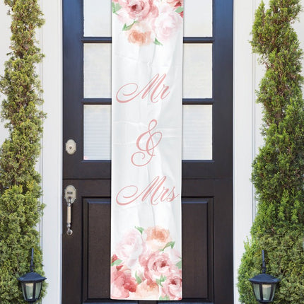Mr, & Mrs, Banner Rozen 1,8m van Folat koop je bij Partywinkel