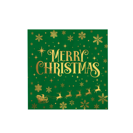 Serwetki - Wesołych Świąt w kolorze zielonym
