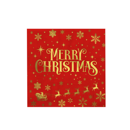 Serwetki - Wesołych Świąt w kolorze czerwonym
