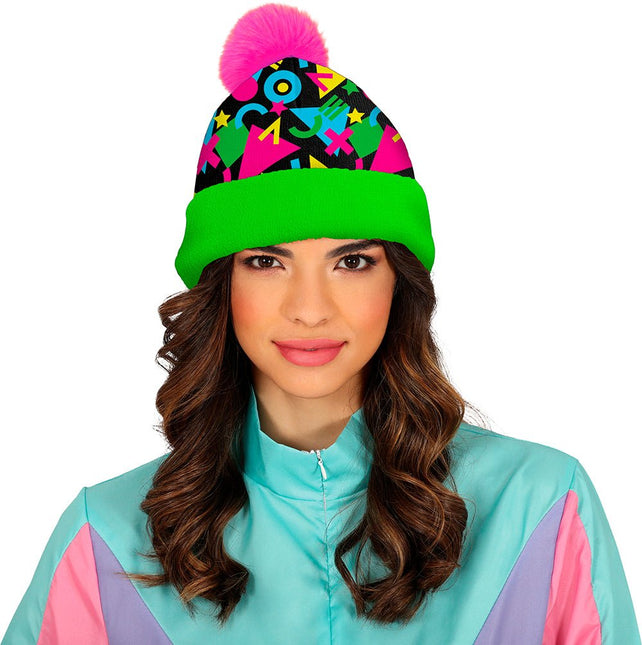 Neon 80S Muts Groen Roze - Partywinkel - 8434077137222