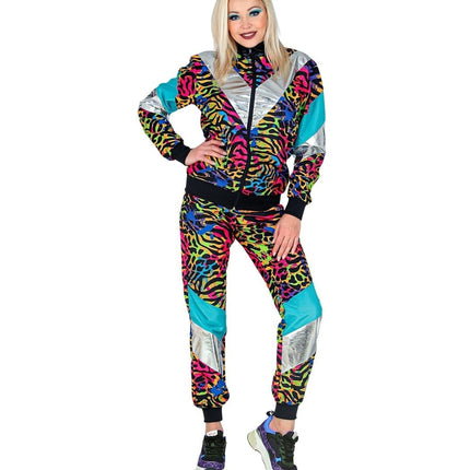 Neon 80S Trainingspak Fout Dierenprint van Widmann koop je bij Partywinkel