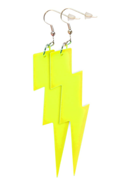 Neon Gele Oorbellen Bliksem van Wilbers & Wilbers koop je bij Partywinkel