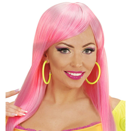 Neon Gele Oorbellen Ringen van Widmann koop je bij Partywinkel