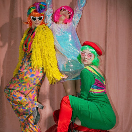 Neon Groene Pruik Bob Met Pony van Partydeco koop je bij Partywinkel