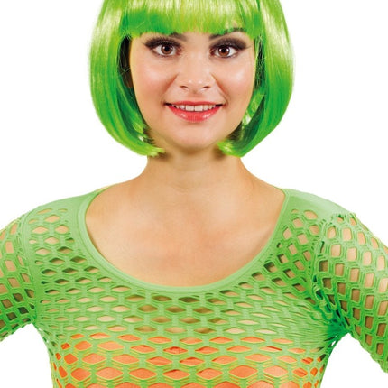 Neon Groene Pruik Boblijn van Wilbers & Wilbers koop je bij Partywinkel
