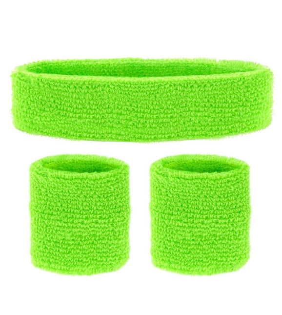 Neon Groene Zweetbandjes 2 delig van Widmann koop je bij Partywinkel