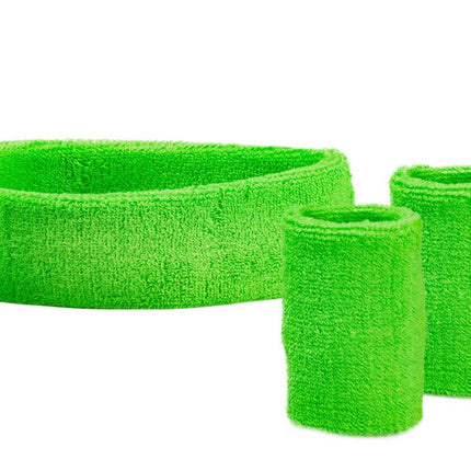 Neon Groene Zweetbandjes Set van Wilbers & Wilbers koop je bij Partywinkel