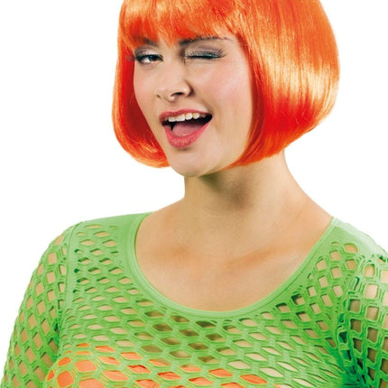 Neon Oranje Pruik Boblijn van Wilbers & Wilbers koop je bij Partywinkel