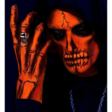 Neon Oranje Schmink Glow In The Dark 30ml van Widmann koop je bij Partywinkel