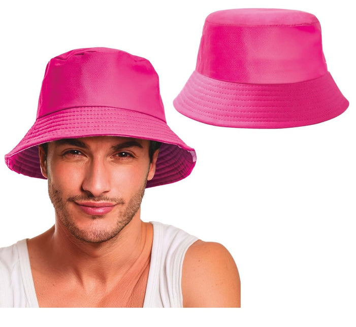 Neon Roze Bucket Hat - Partywinkel - 8434077230398