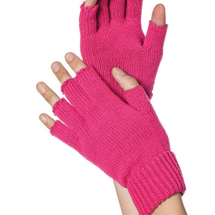 Neon Roze Handschoenen Vingerloos van Wilbers & Wilbers koop je bij Partywinkel