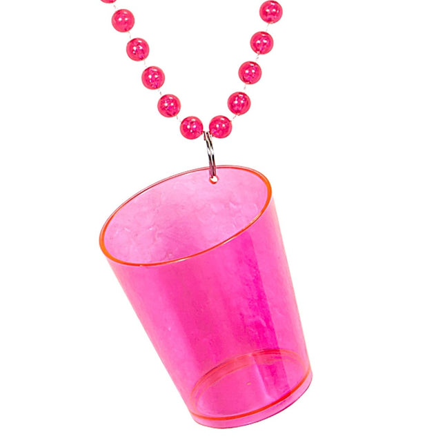Neon Roze Ketting Shotglas van Widmann koop je bij Partywinkel
