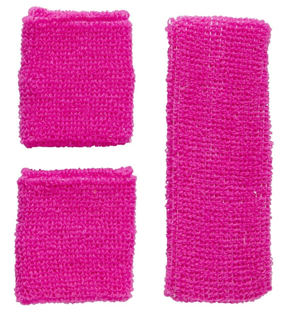 Neon Roze Zweetbandjes 2 delig van Widmann koop je bij Partywinkel