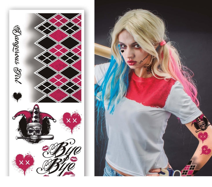 Nep Tattoos Harley Quin van Fiestas Guirca koop je bij Partywinkel