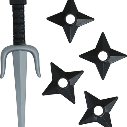 Ninja Nep Nunchaku Zwart Zilver 5st van Fiestas Guirca koop je bij Partywinkel