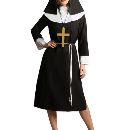 Non Kostuum Zwart Wit Dames van Partychimp koop je bij Partywinkel