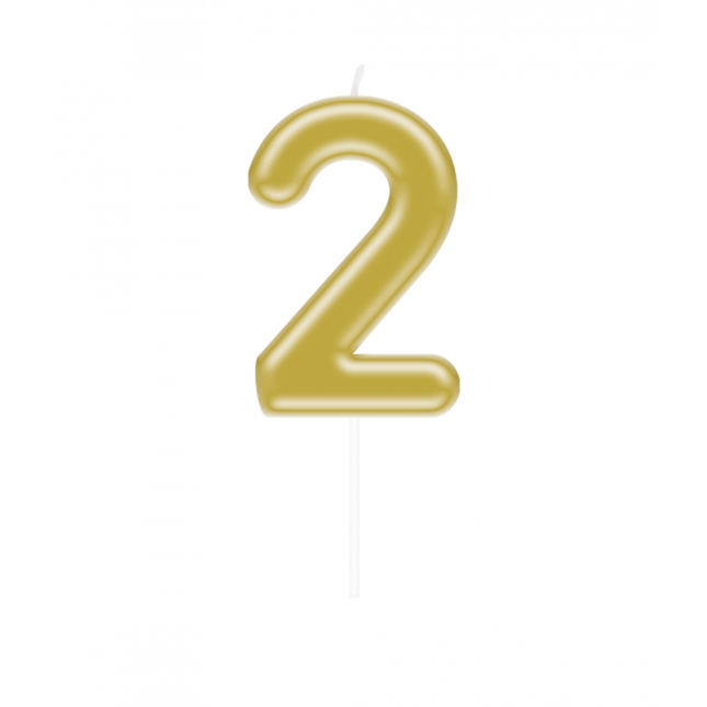 świeca 2-letnia złota 10,5 cm
