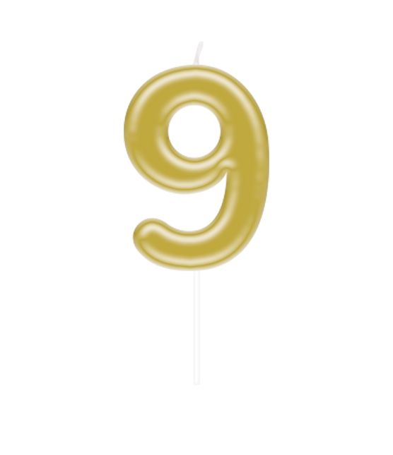 świeca 9-letnia złota 10,5 cm