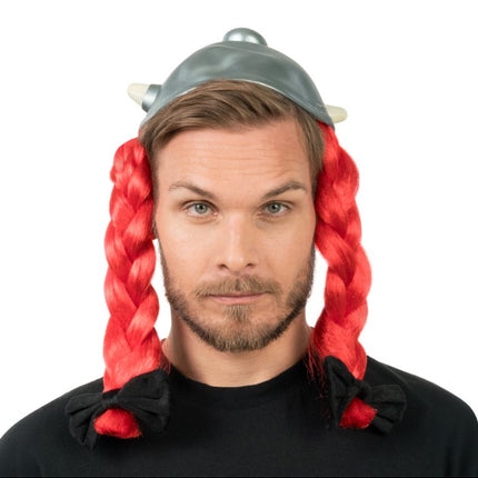 Asterix Obelix Helm met Rode Vlechten 52x40cm