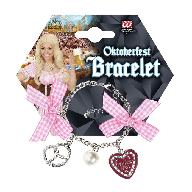 Oktoberfest Armband Roze Zilver van Widmann koop je bij Partywinkel