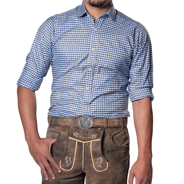 Oktoberfest Blouse Blauw Heren - Partywinkel - 8720847791122