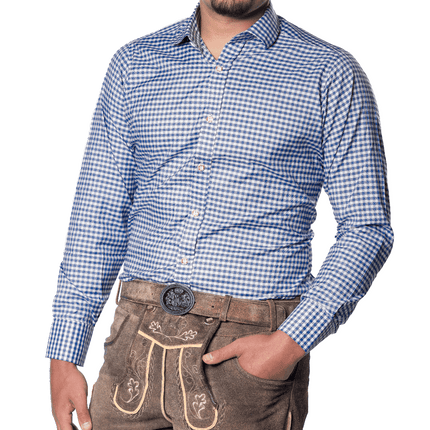 Oktoberfest Blouse Blauw Heren - Partywinkel - 8720847791122