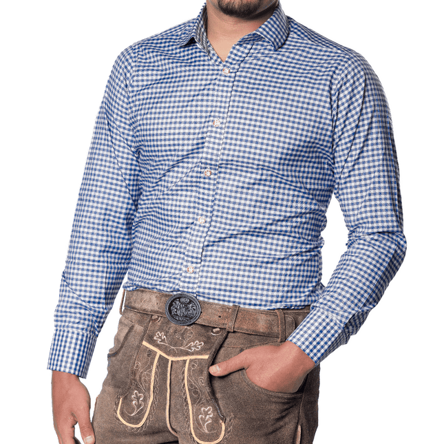Oktoberfest Blouse Blauw Heren - Partywinkel - 8720847791122