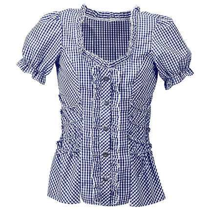 Oktoberfest Blouse Blauw Wit Dames van Widmann koop je bij Partywinkel