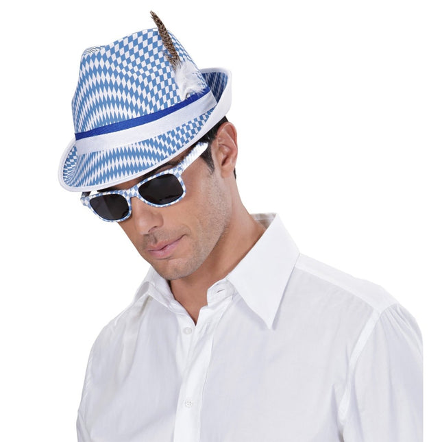Oktoberfest Hoed Tiroler Blauw Wit van Widmann koop je bij Partywinkel