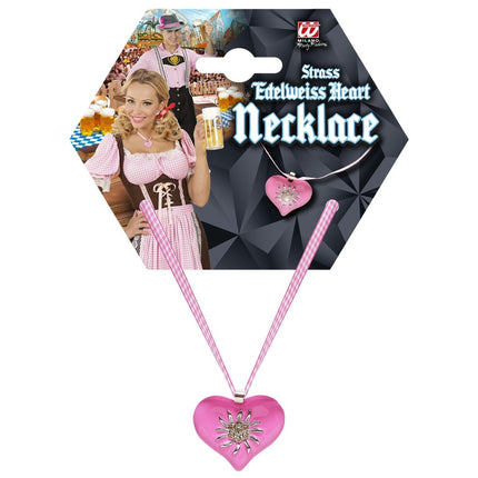 Oktoberfest Ketting Roze Met Edelweiss van Widmann koop je bij Partywinkel
