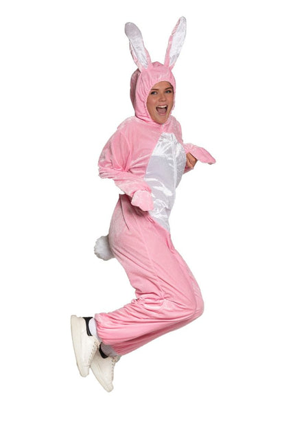 Onesie Haas Roze van Partychimp koop je bij Partywinkel