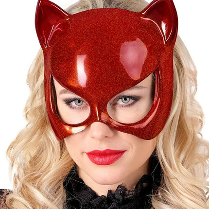 OOGMASKER KAT ROOD van Widmann koop je bij Partywinkel