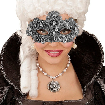 Oogmasker Theater Zilver van Widmann koop je bij Partywinkel