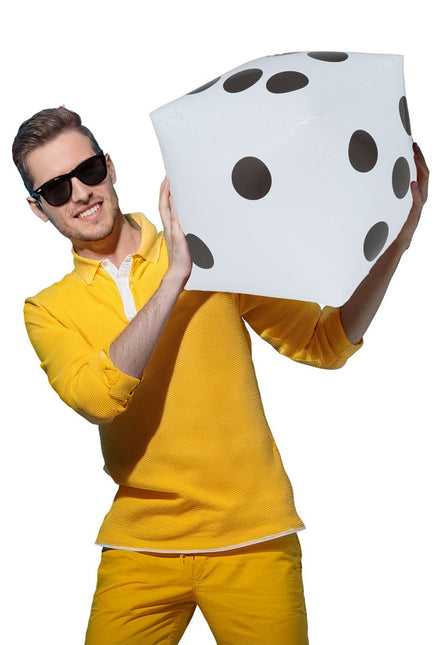 Opblaasbare Dobbelsteen 30x30 cm van Fiestas Guirca koop je bij Partywinkel