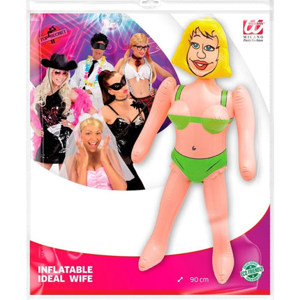 Opblaaspop Vrouw 90cm van Widmann koop je bij Partywinkel