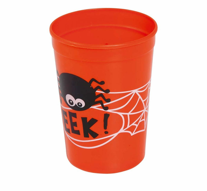 Oranje Halloween Beker Spin 11cm van Fiestas Guirca koop je bij Partywinkel