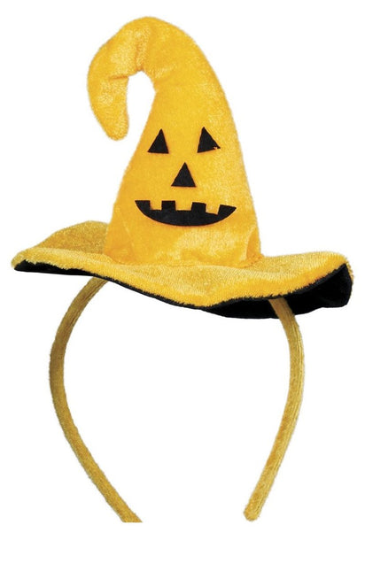 Oranje Halloween Haarband Heksenhoedje van Fiestas Guirca koop je bij Partywinkel