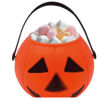 Oranje Halloween Snoep Emmer Pompoen 15cm van Fiestas Guirca koop je bij Partywinkel