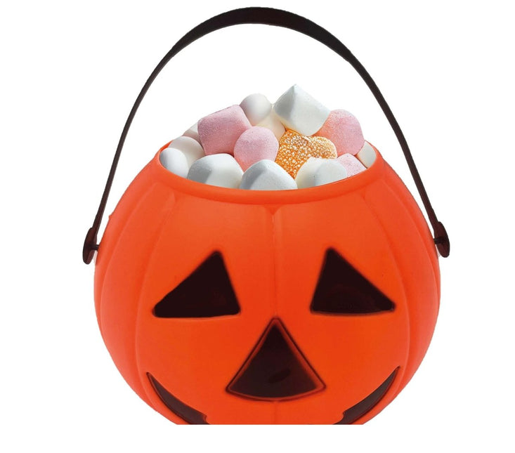 Oranje Halloween Snoep Emmer Pompoen 15cm van Fiestas Guirca koop je bij Partywinkel