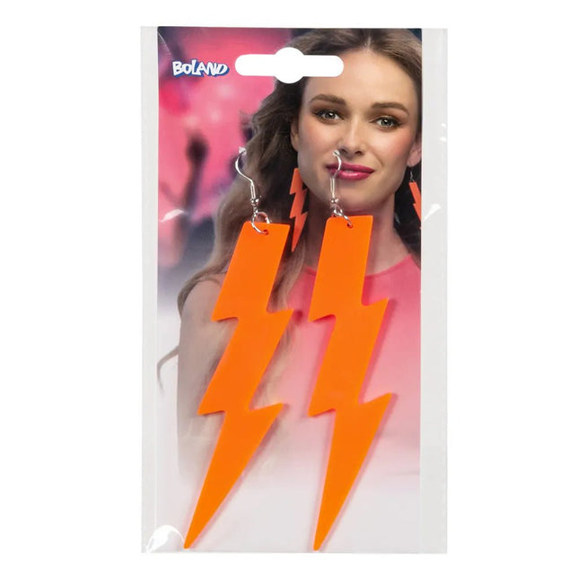 Oranje Oorbellen Bliksem Uv van Partywinkel koop je bij Partywinkel