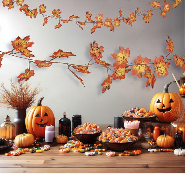 Oranje Slinger Bladeren 1,9m van Fiestas Guirca koop je bij Partywinkel