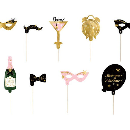 Oud En Nieuw Photobooth Props Let'S Party 9st van Partydeco koop je bij Partywinkel