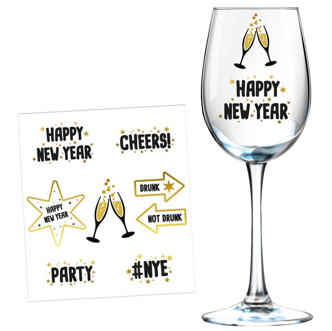 Oud En Nieuw Raamstickers 8st van Folat koop je bij Partywinkel