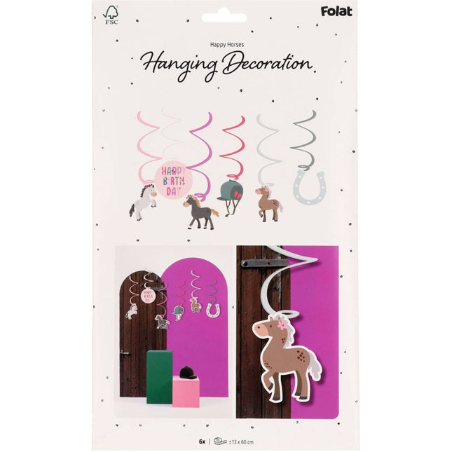 Paard Hangdecoratie 6st van Folat koop je bij Partywinkel