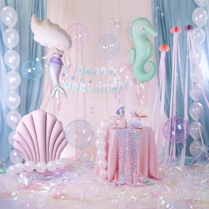 Paars Ballon Schelp Leeg 96cm van Partydeco koop je bij Partywinkel