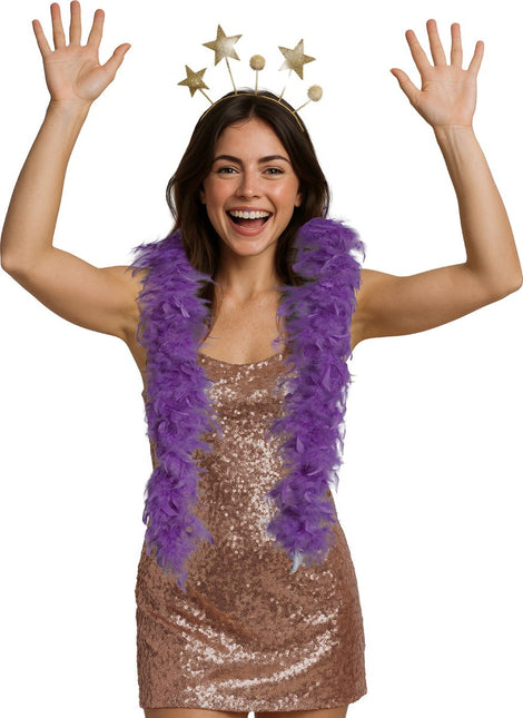 Paars Boa Veren 80gr van Fiestas Guirca koop je bij Partywinkel