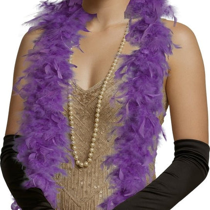 Paars Boa Veren 80gr van Fiestas Guirca koop je bij Partywinkel