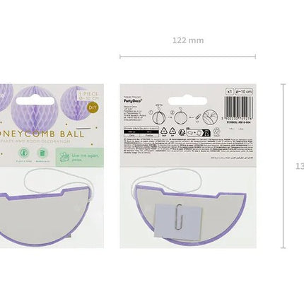 Paars Honeycomb 10cm van Partydeco koop je bij Partywinkel