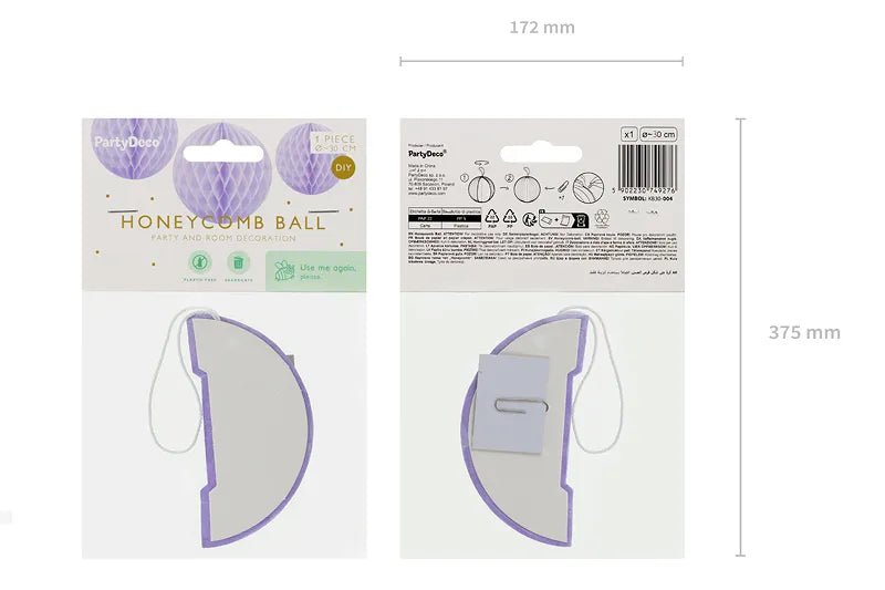 Paars Honeycomb 40cm van Partydeco koop je bij Partywinkel